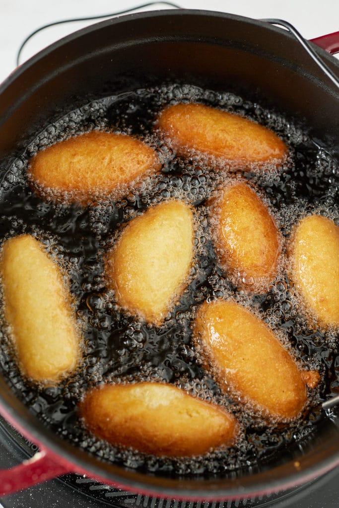 jamaican festival dough being deep fried