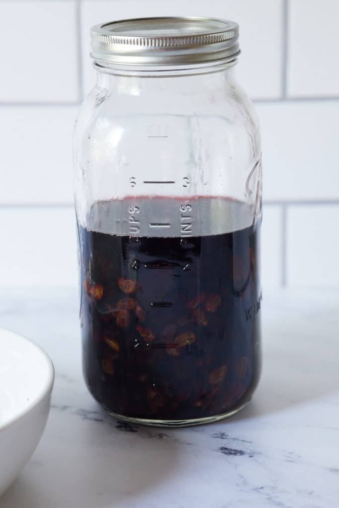 dried fruits and wine soaking