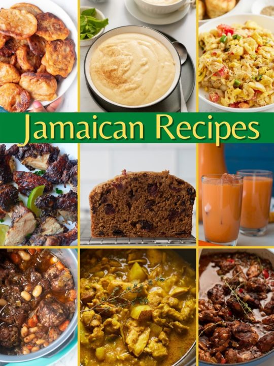 collage of popular jamaican recipes