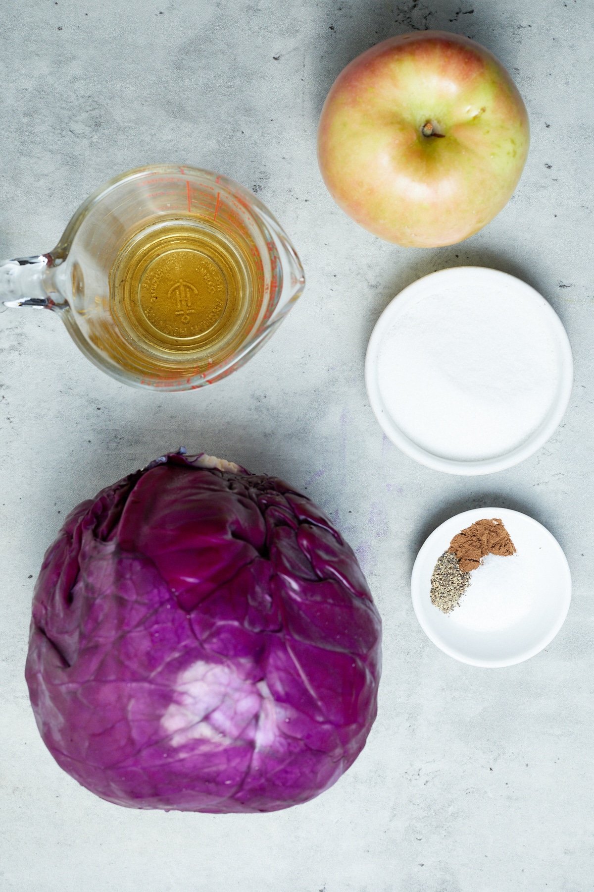 ingredients for sweet and sour cabbage