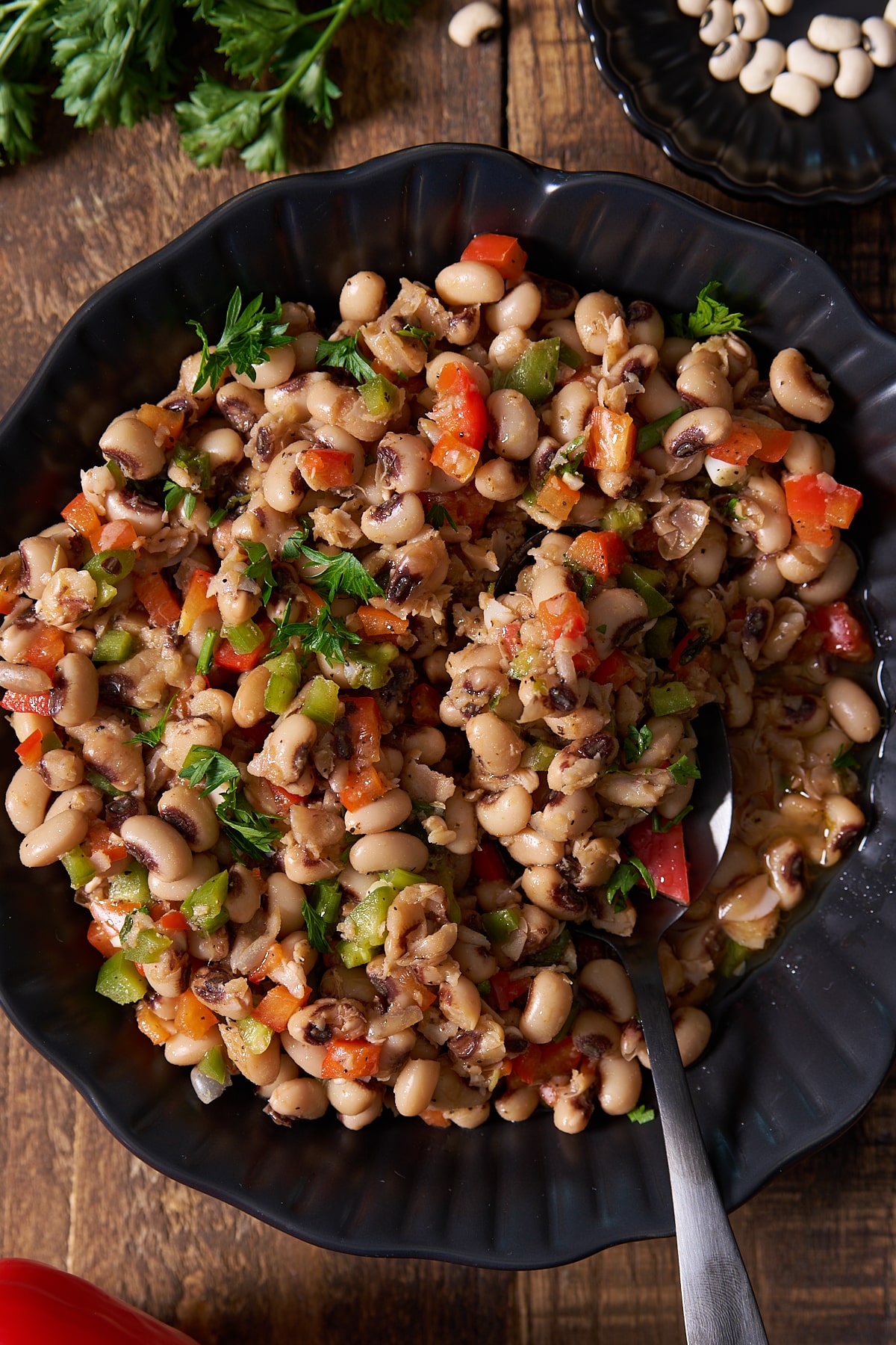black eyed pea salad in bowl