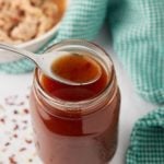 Vinegar BBQ sauce on a spoon.