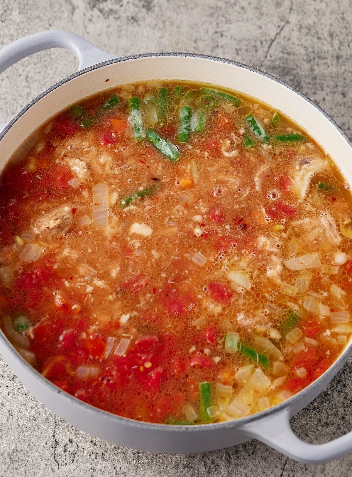 Rest of the stew ingredients added to the pot.