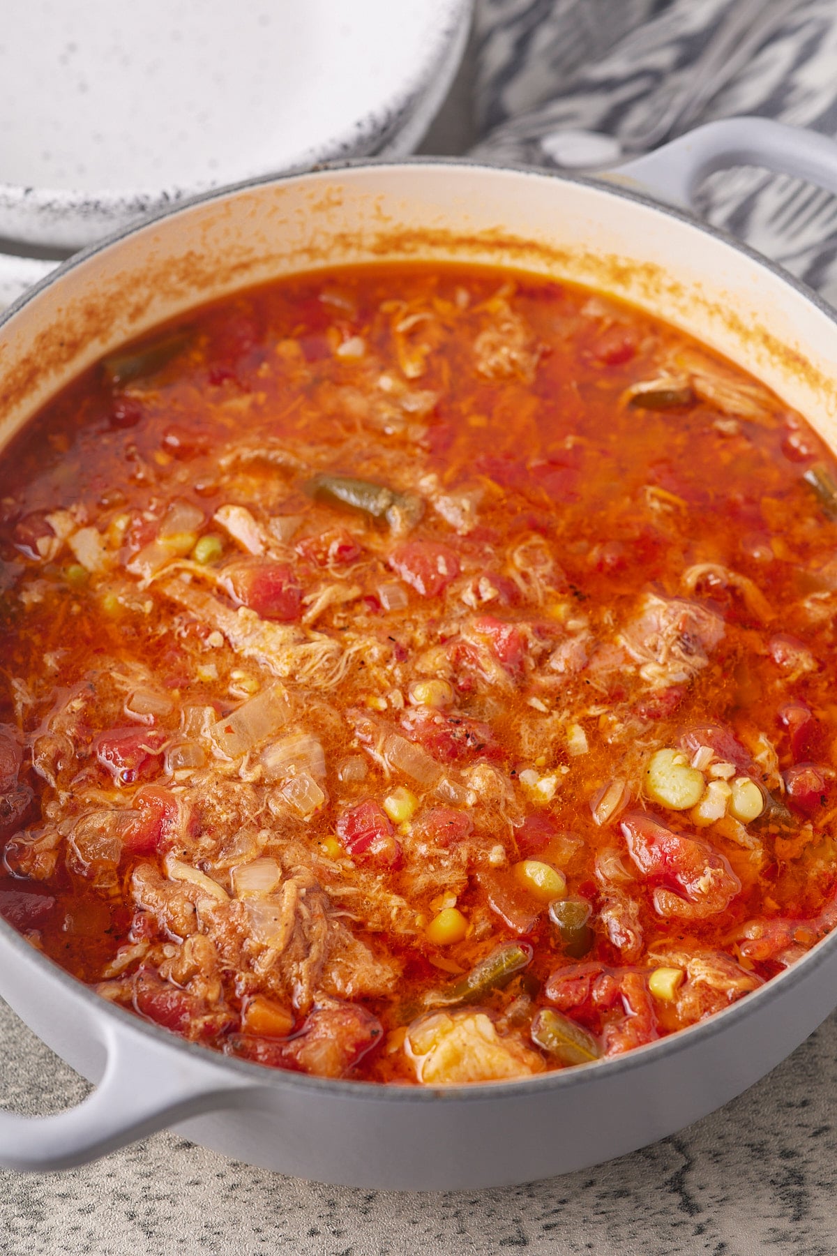 Clos e up of the stew in a pot.