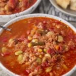 Two bowls of Brunswick stew.