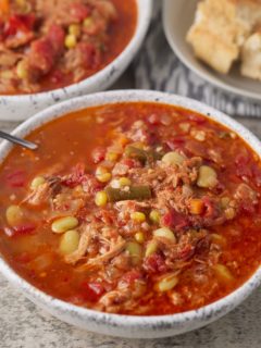 Two bowls of Brunswick stew.