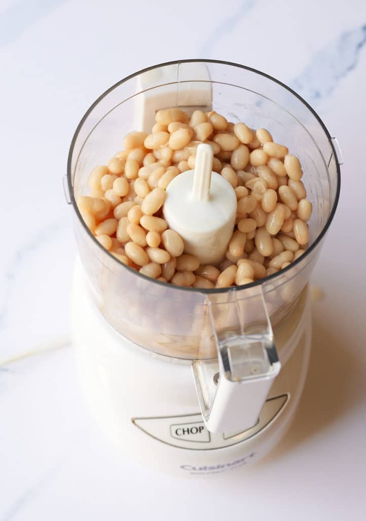 whole navy beans in food processor