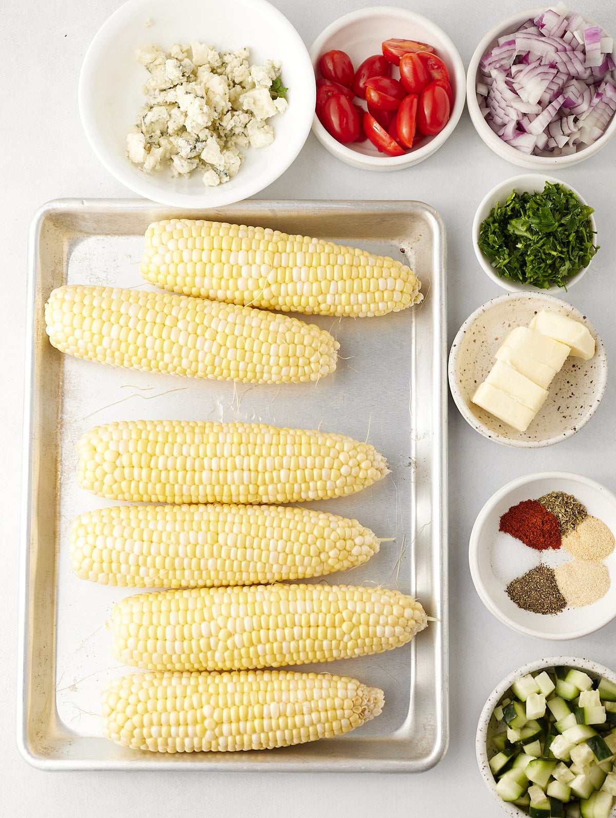 Ingredients to make the corn salad.