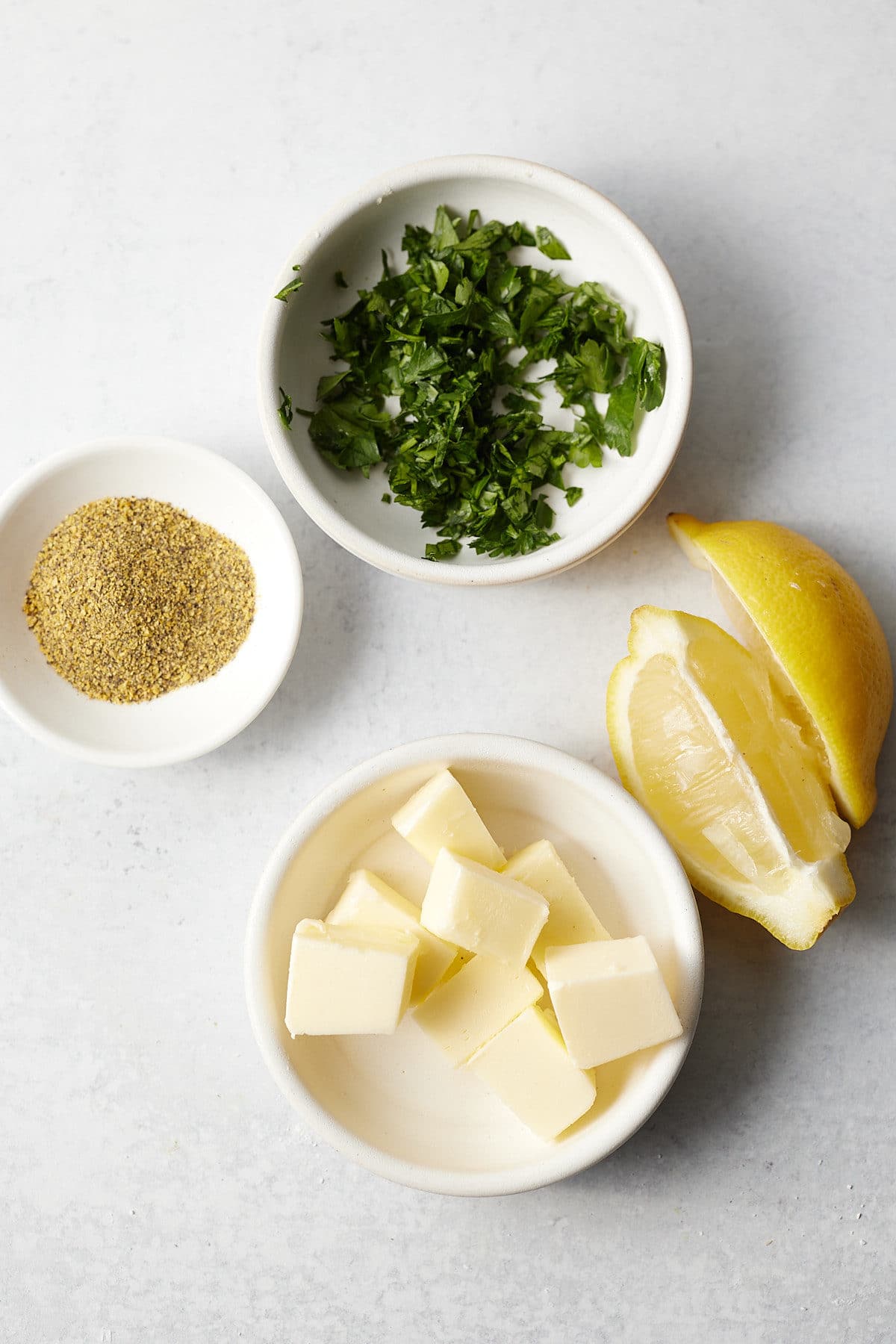 Ingredients for the lemon pepper sauce.