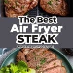 air fryer steak pin image
