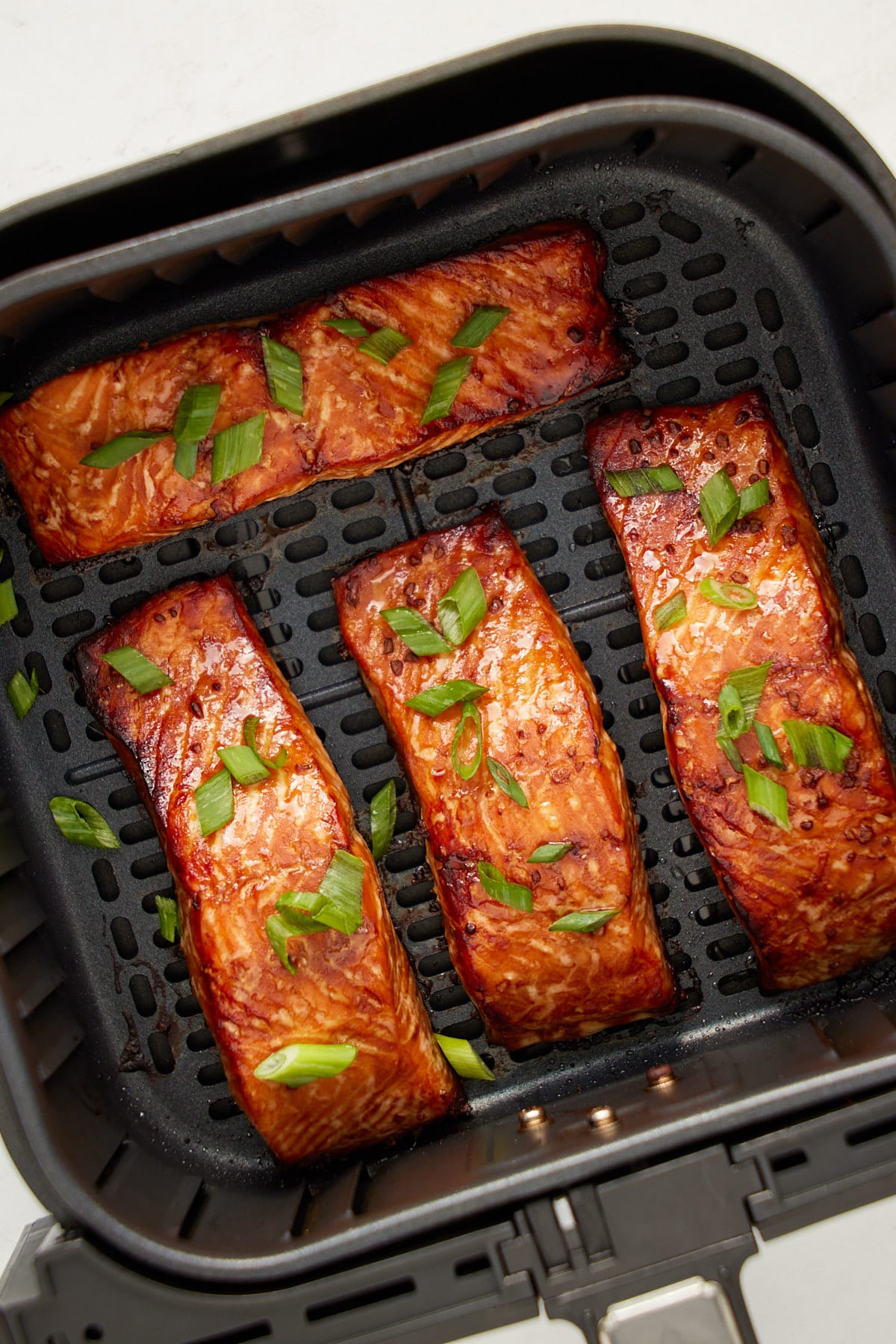 salmon in air fryer basket