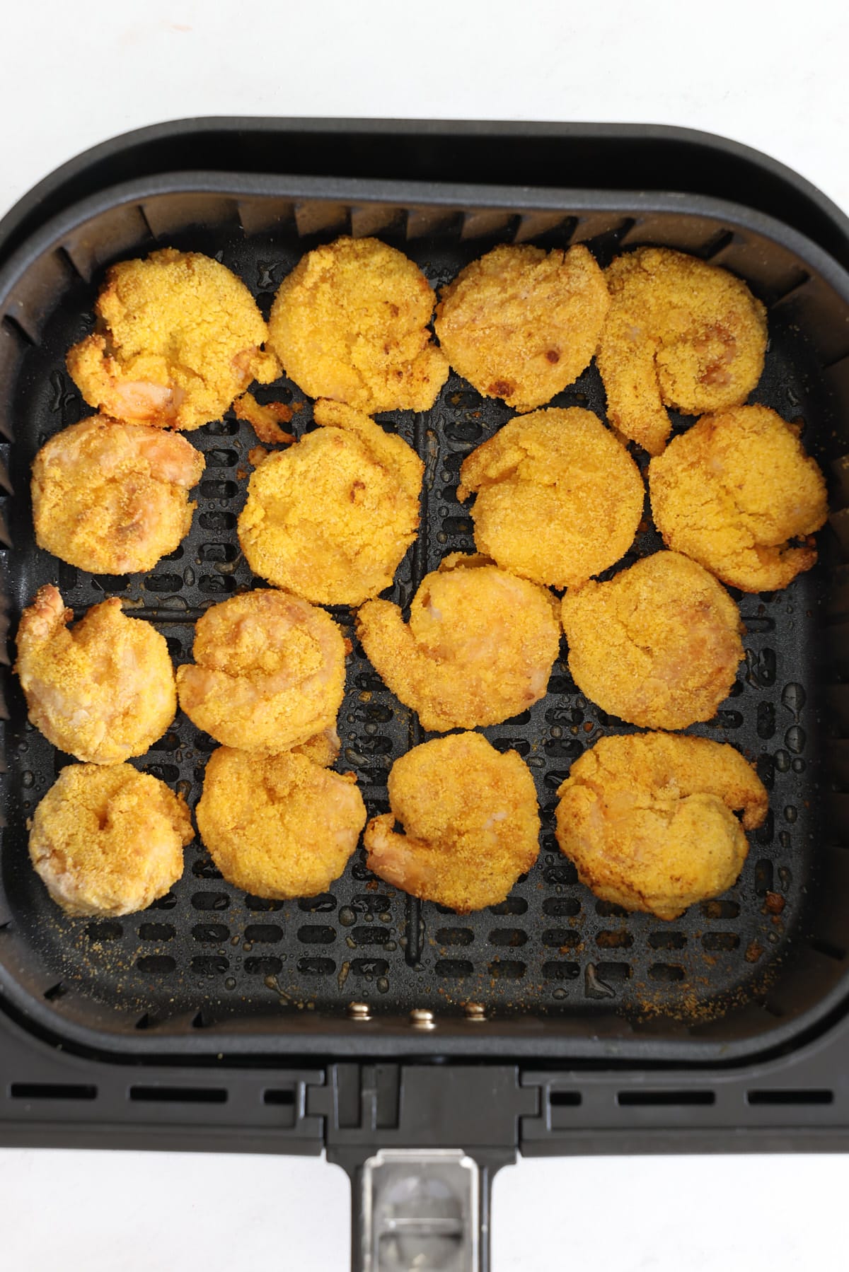 The air fried shrimp ready to put in the sandwich.