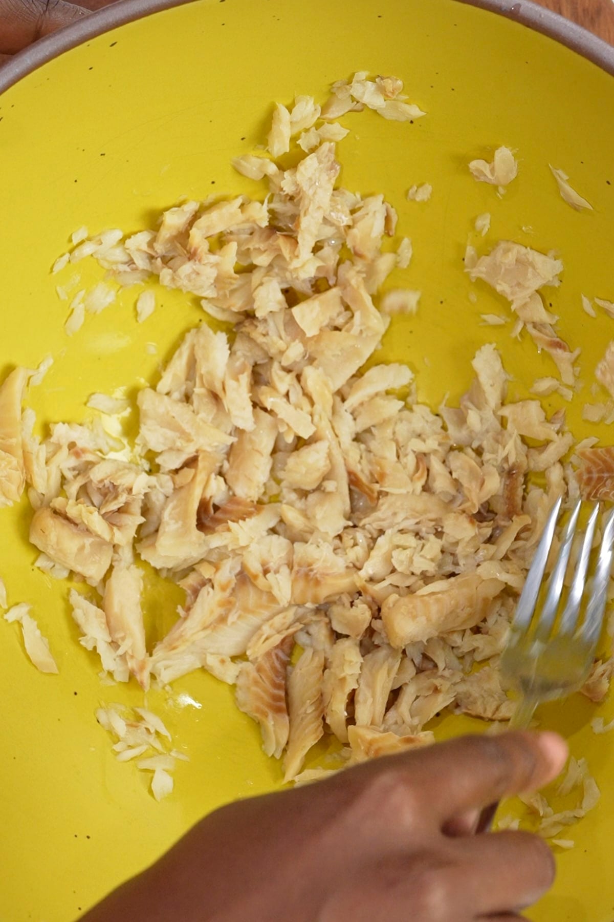 fritters shredded in bowl