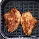 cooked bone-in split chicken breats in air fryer
