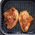 cooked bone-in split chicken breats in air fryer