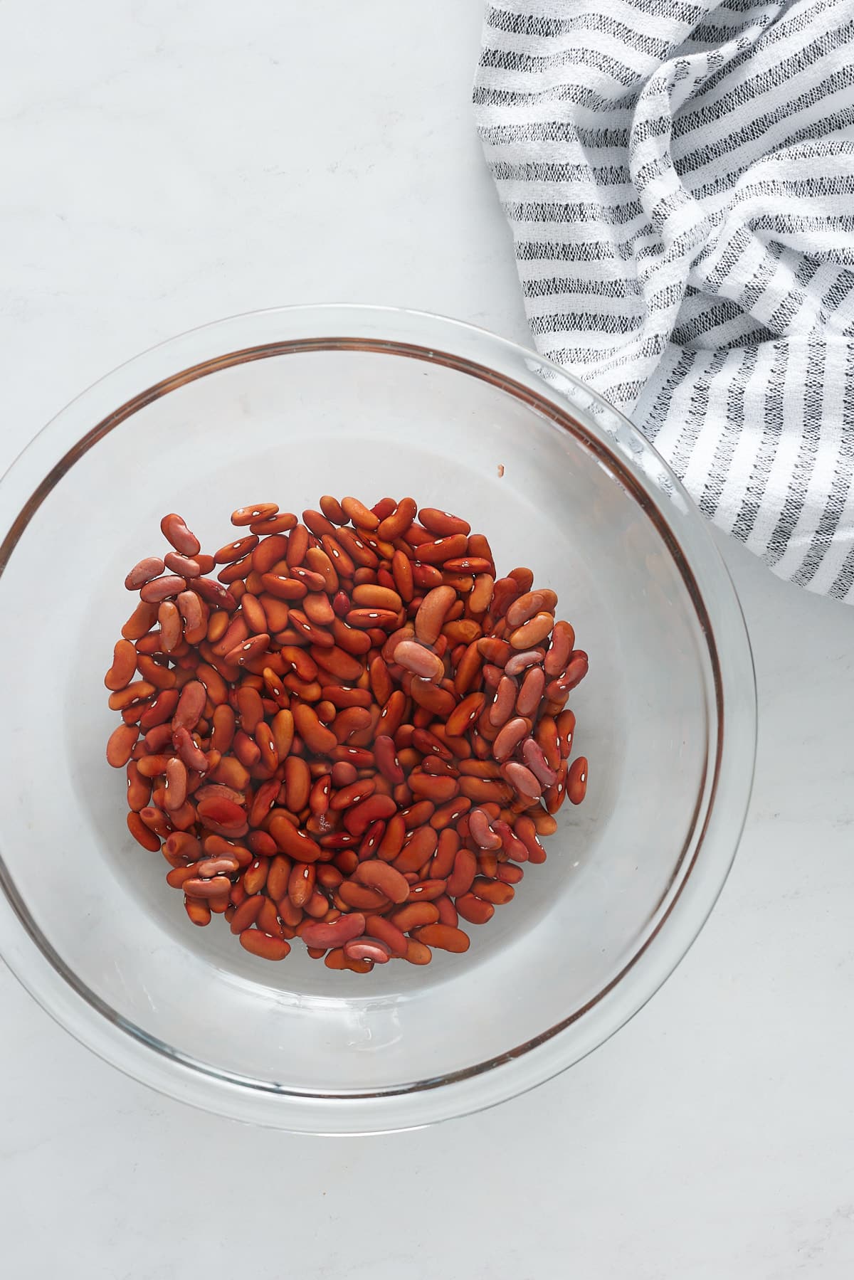 dried kidney beans beans soaking in water