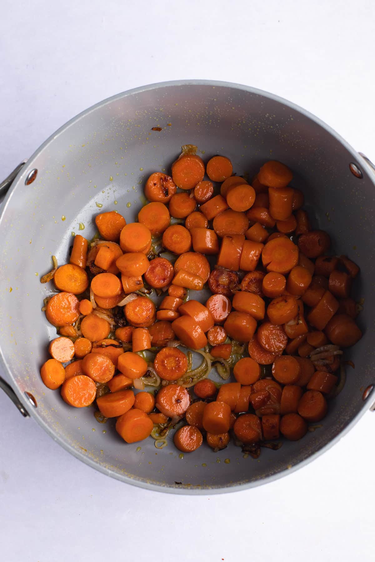 carrots, shallots, and ginger in a large pot