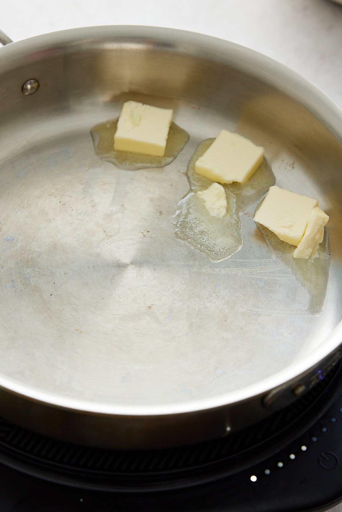 butter melting in a hot pan