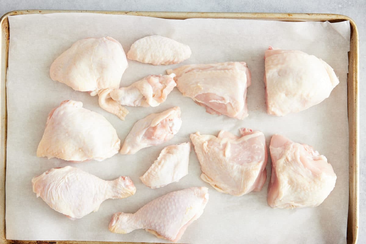 whole chicken pieces cut up
