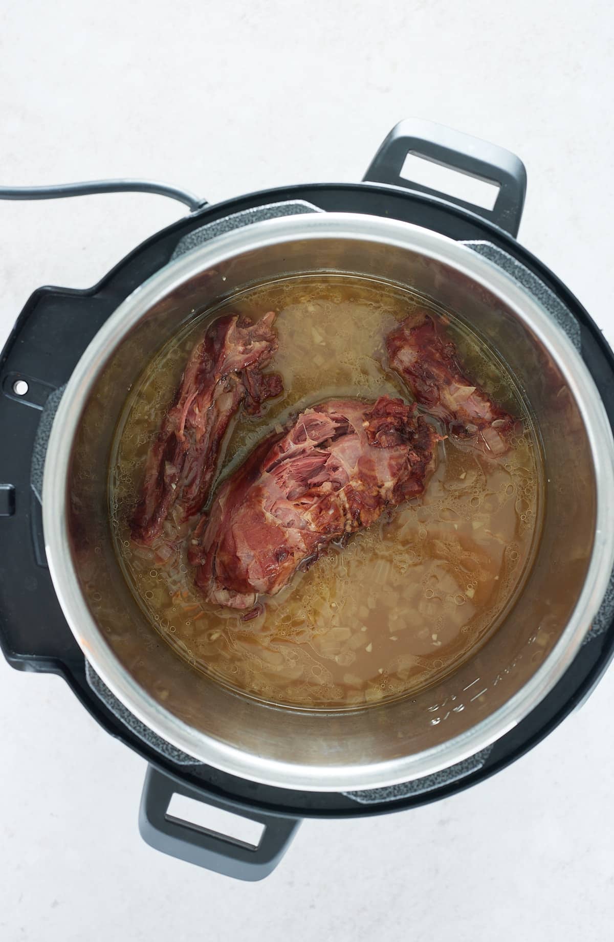 cooked turkey in an instant pot with broth