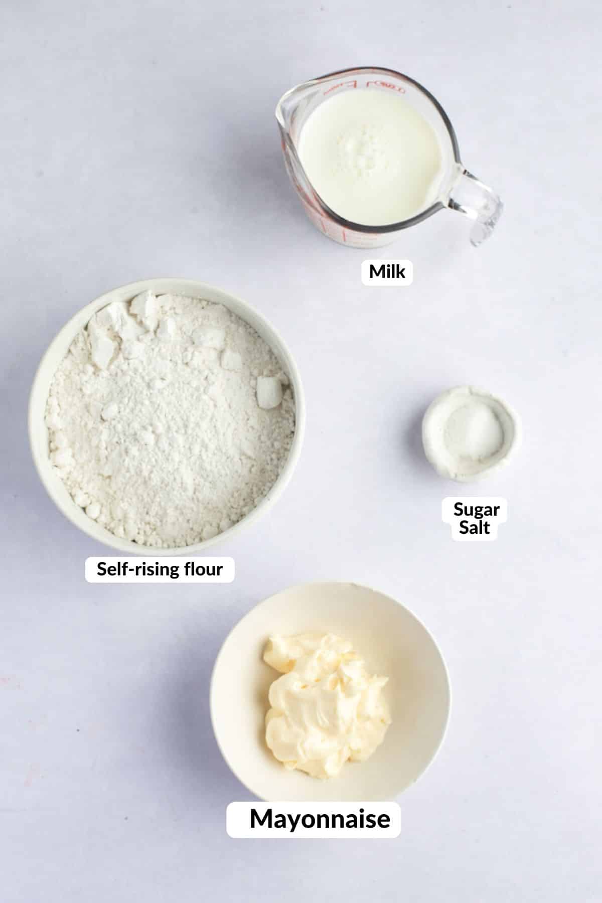 ingredients for mayonnaise biscuits