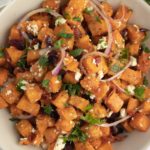 sweet potato salad in a serving bowl