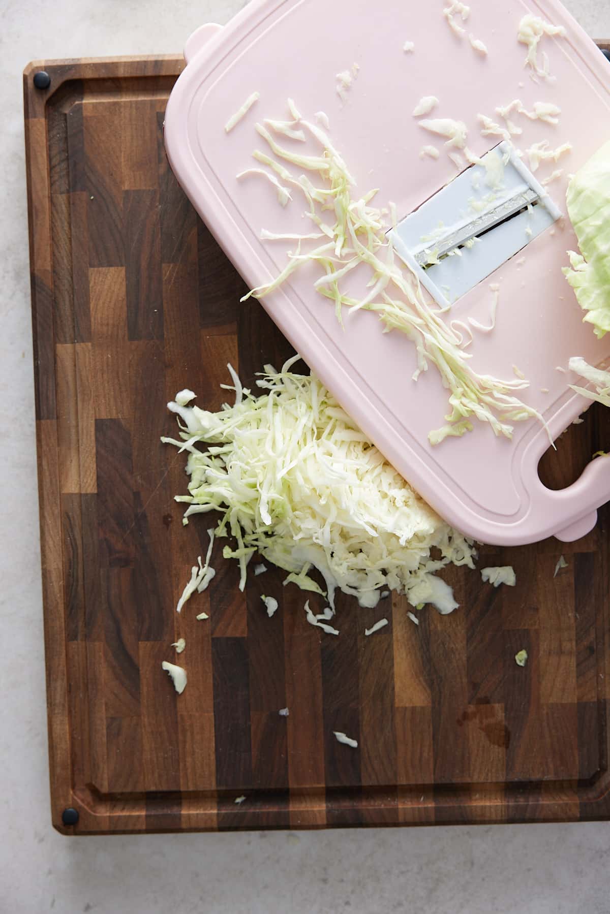 cabbage sliced with mandolin