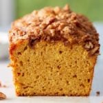 front shot of a loaf of sweet potato bread