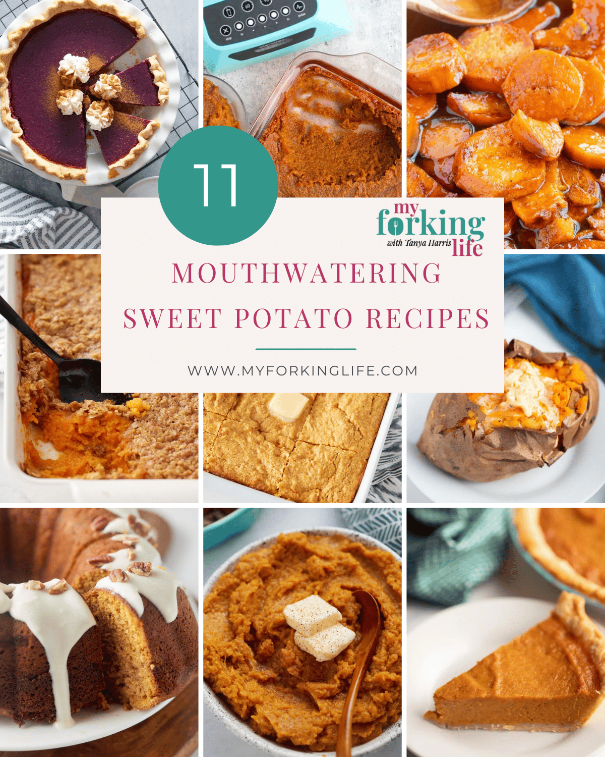 grid of sweet potato recipes