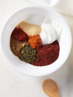 fajita spices placed in a bowl, unmixed