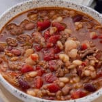 close up of 15 bean soup