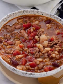 close up of 15 bean soup