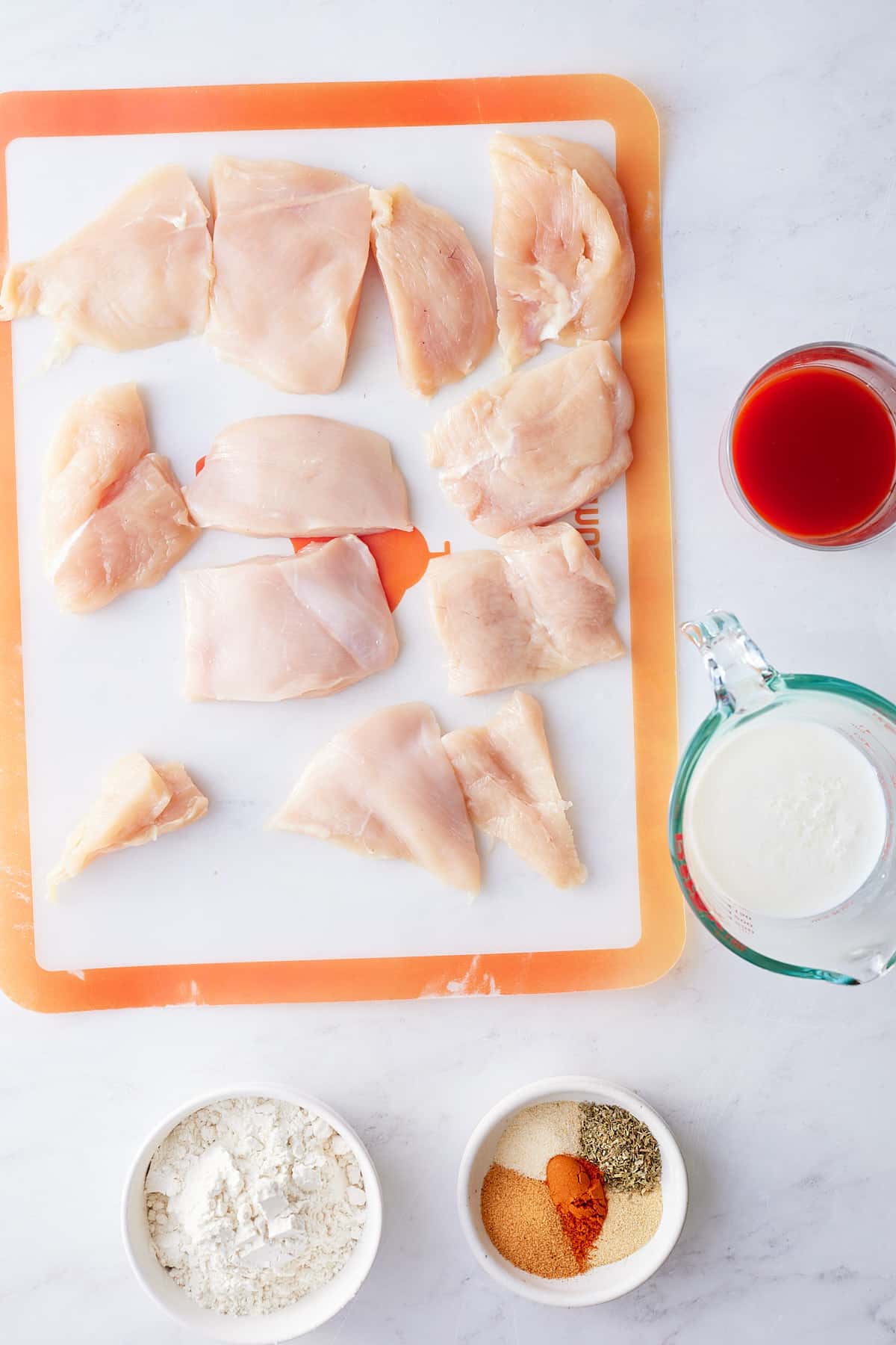 ingredients for fried chicken sandwiches