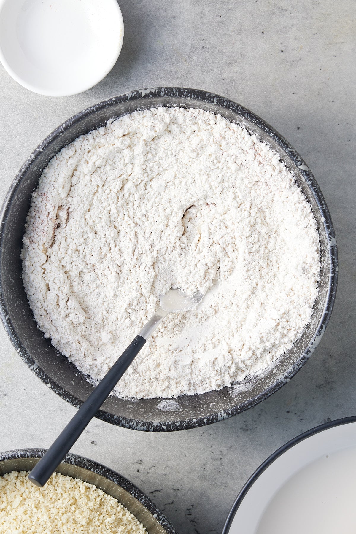 bowl filled with seasoned flour