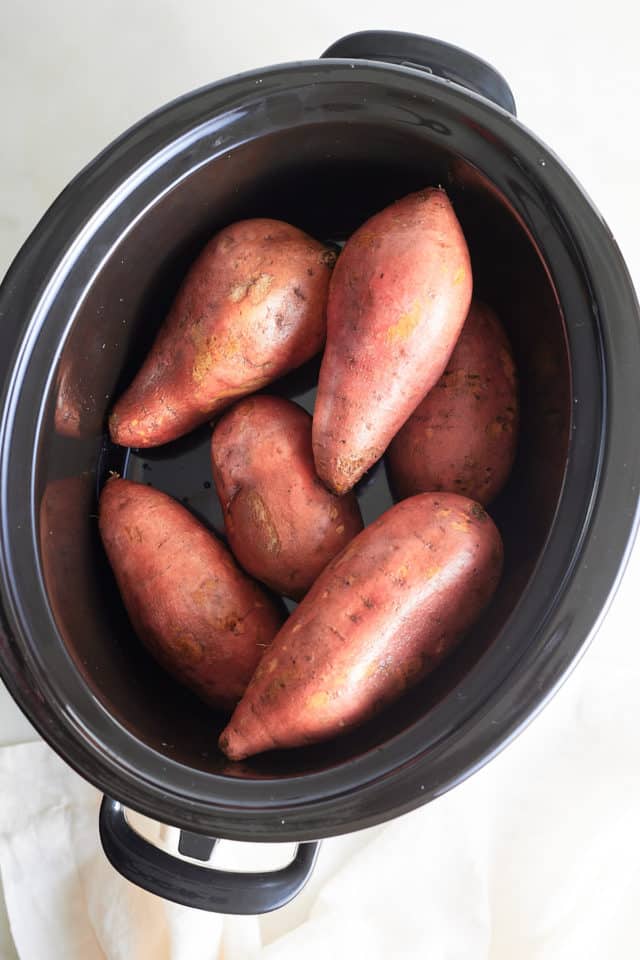 Super Easy Slow Cooker Sweet Potatoes - My Forking Life