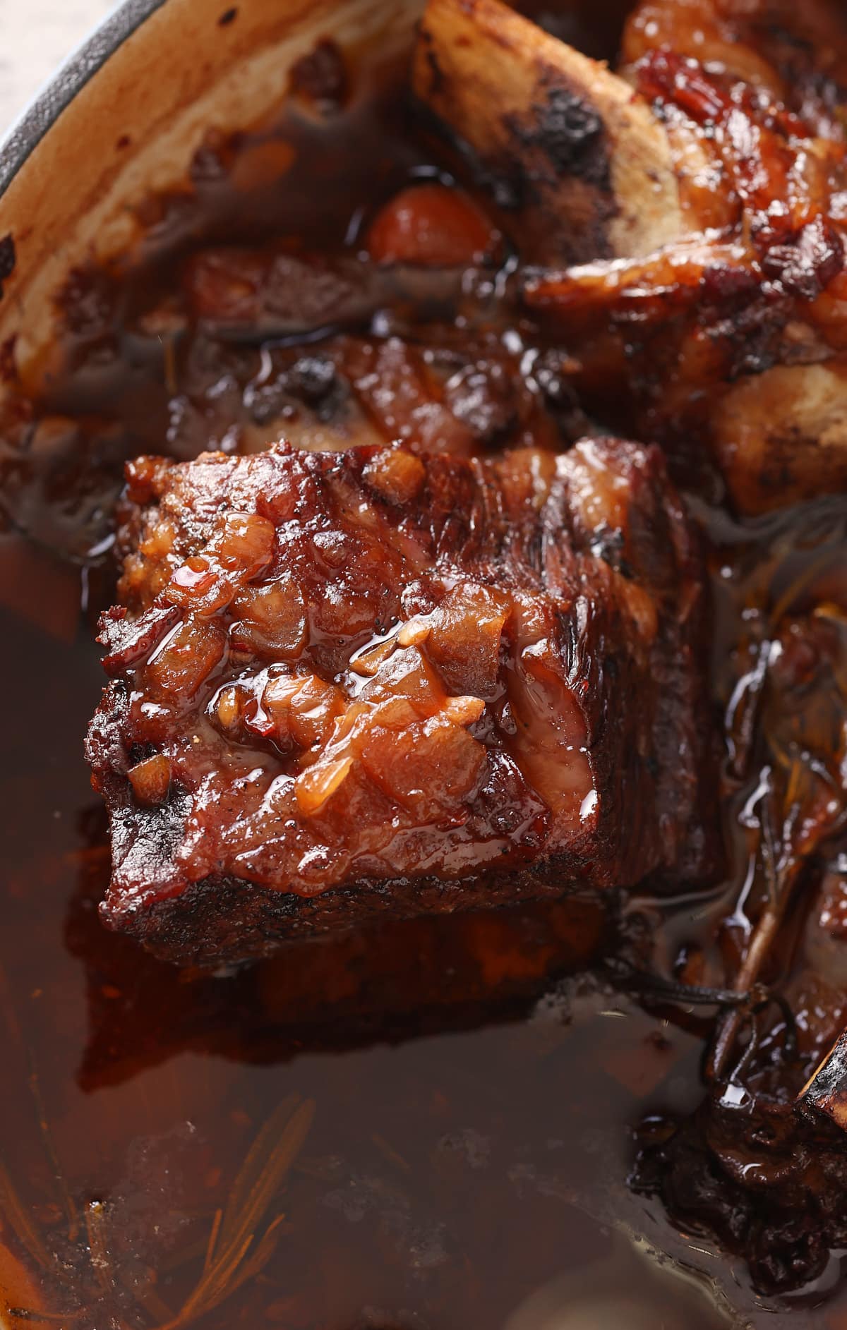 close up image of braised beef short rib