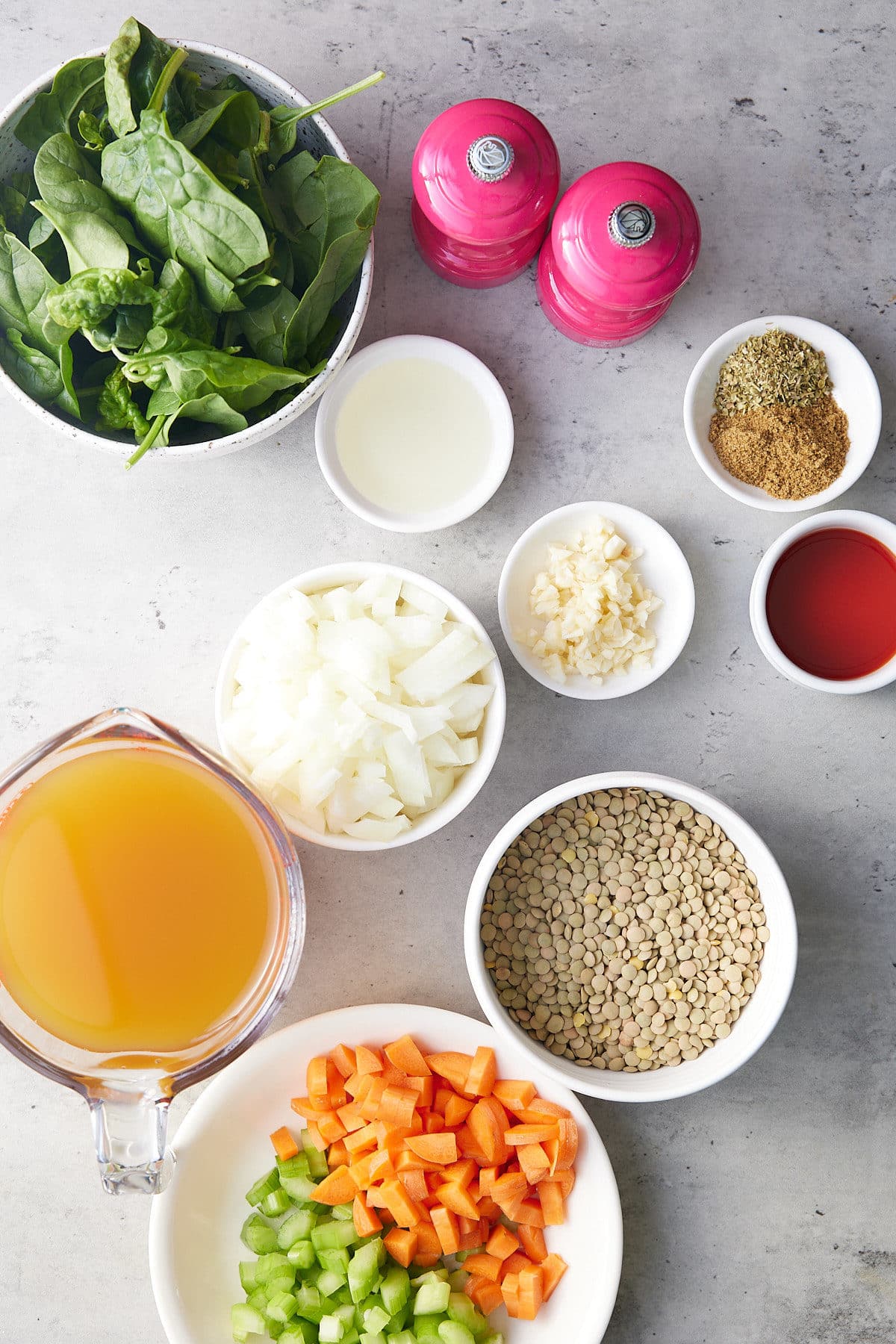 lentil spinach soup ingredients