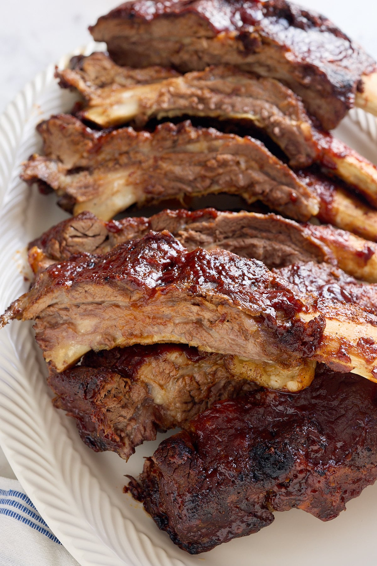Closeup of Oven Baked Beef Ribs