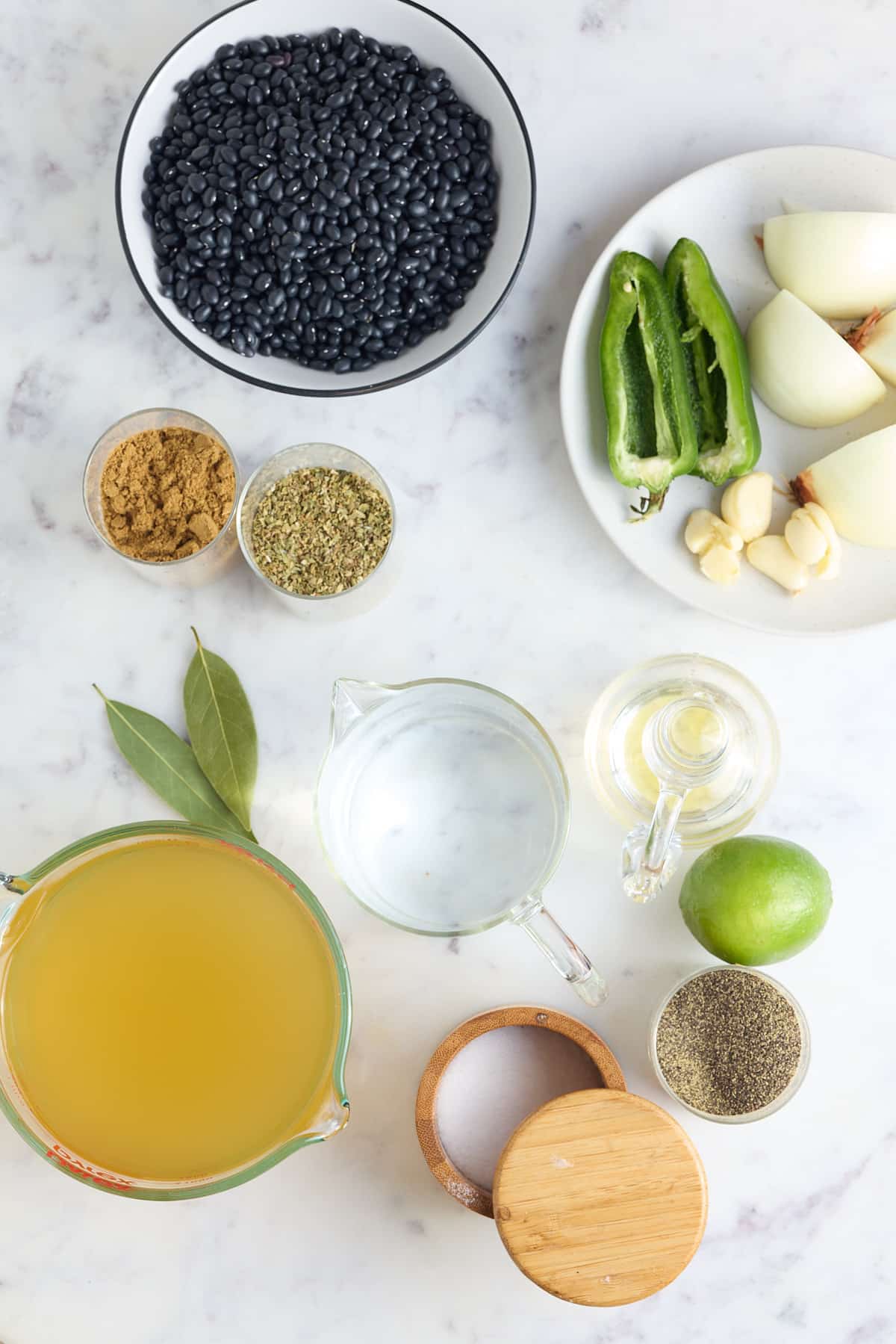 Slow cooker black bean ingredients.