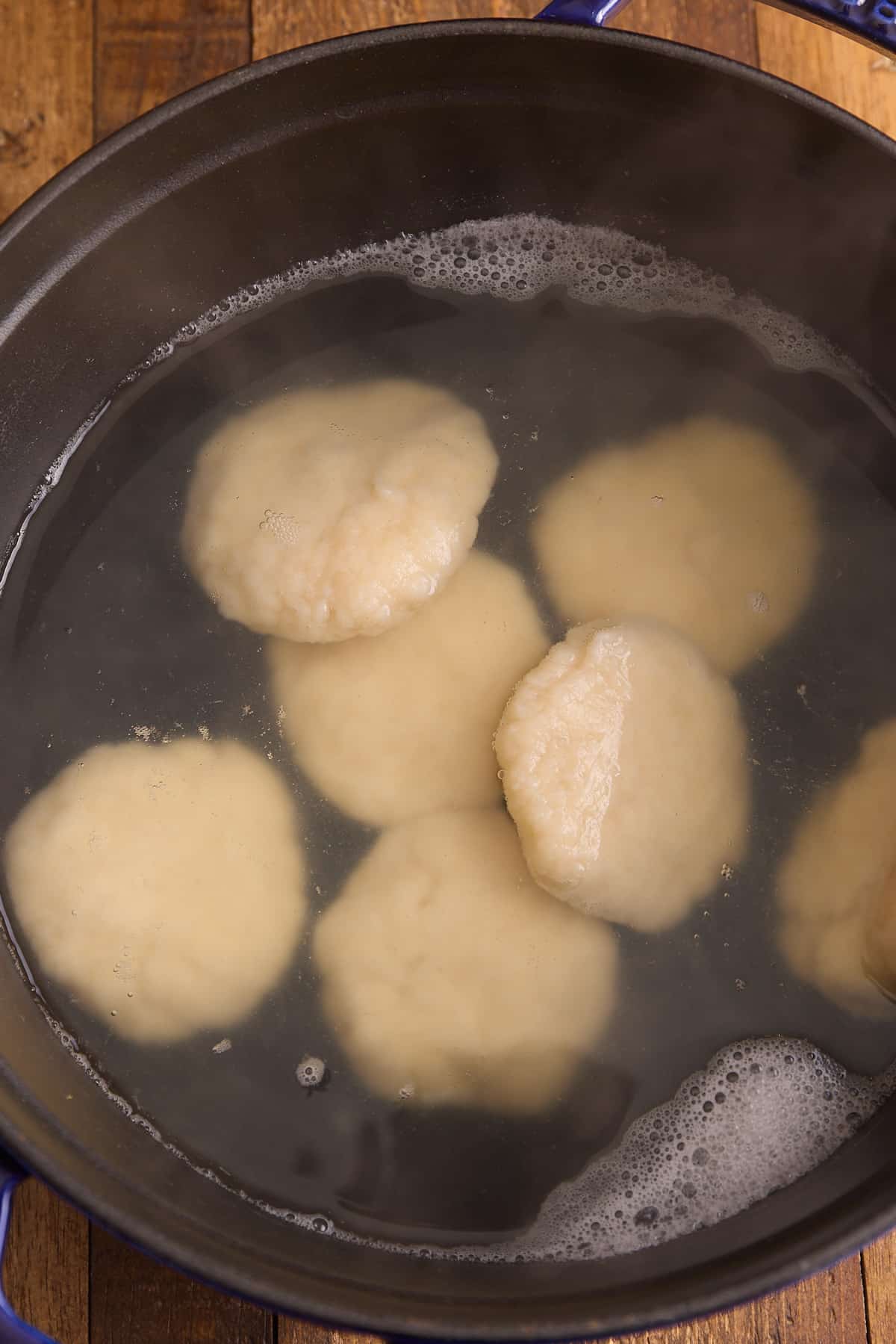 boiled dumplings in water