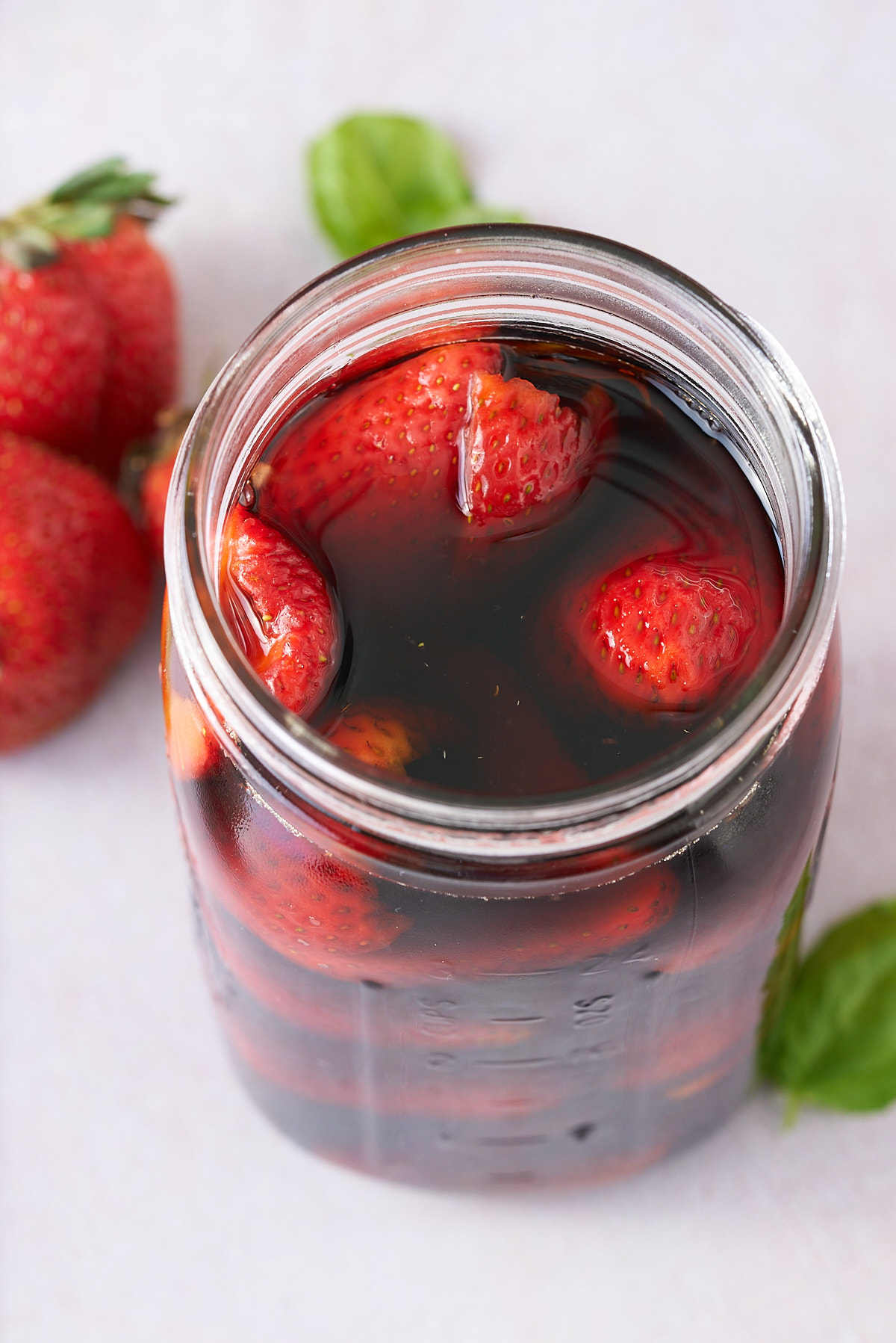 pickling liquid added to the mason jar.