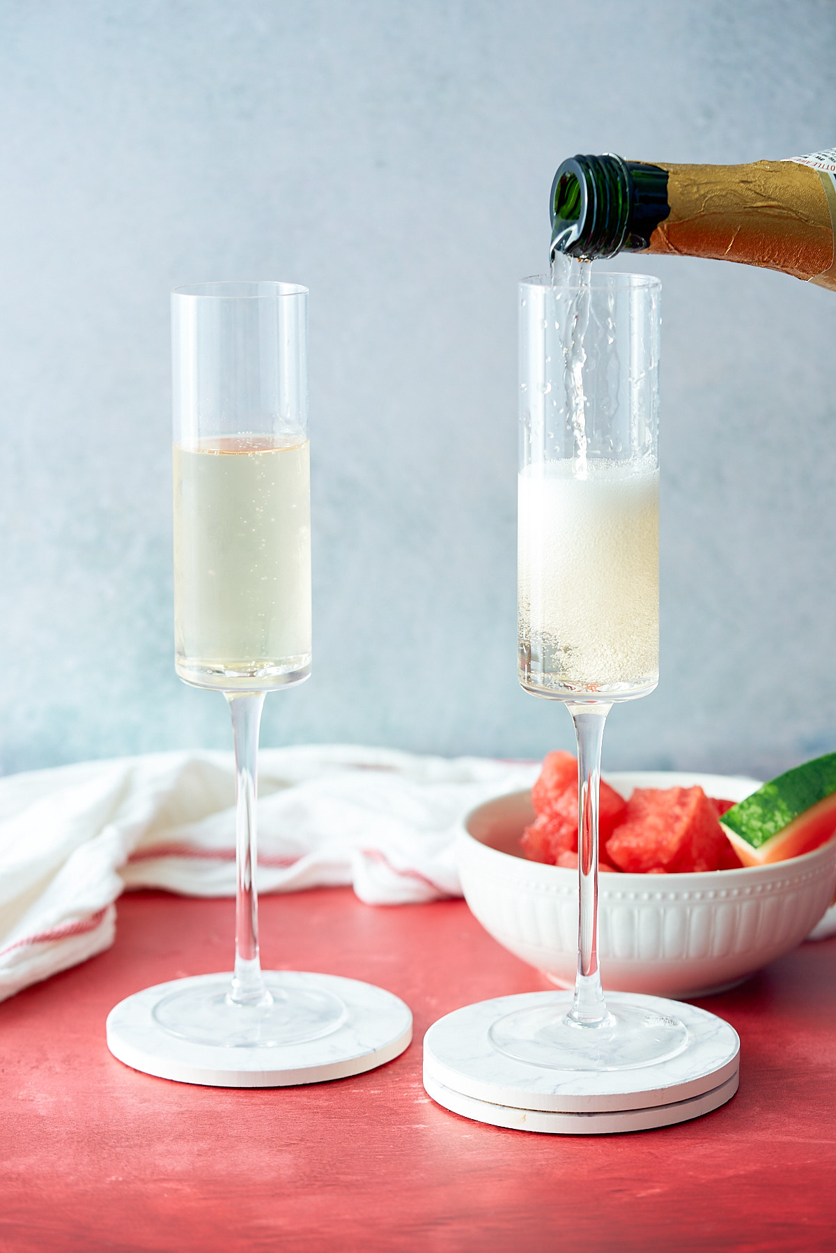 champagne being poured into glass