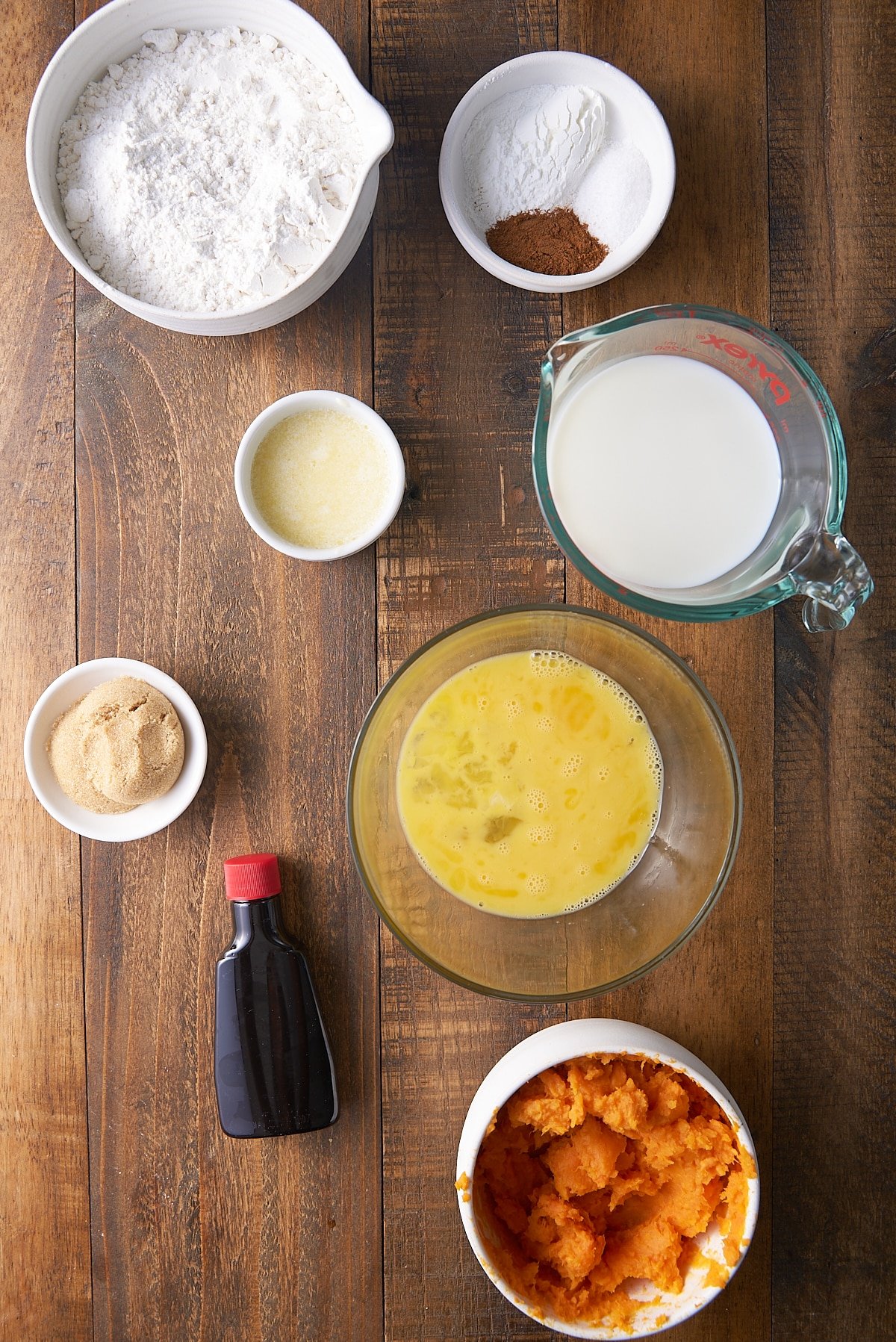 Sweet potato pancakes recipe ingredients.