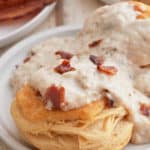 Bacon gravy served on top of biscuits.