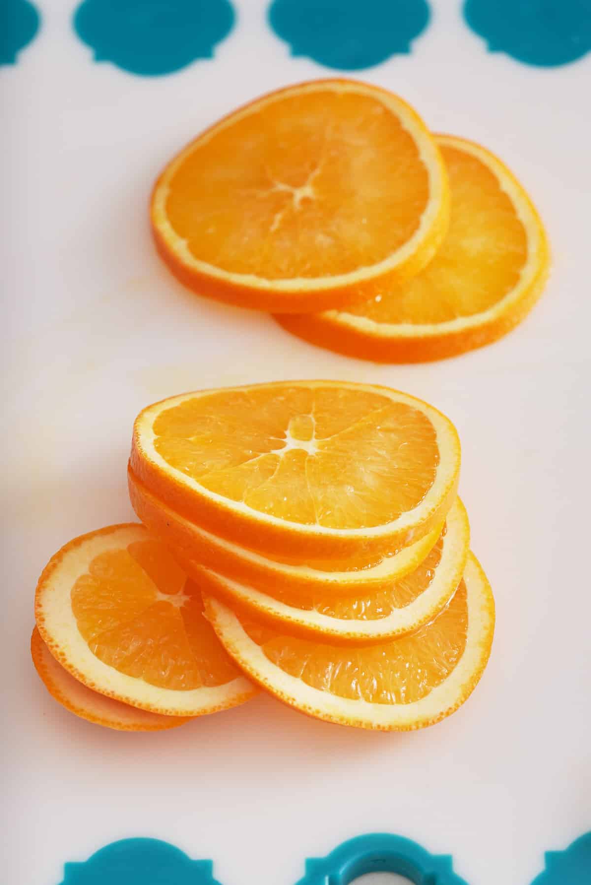 A whole orange sliced.