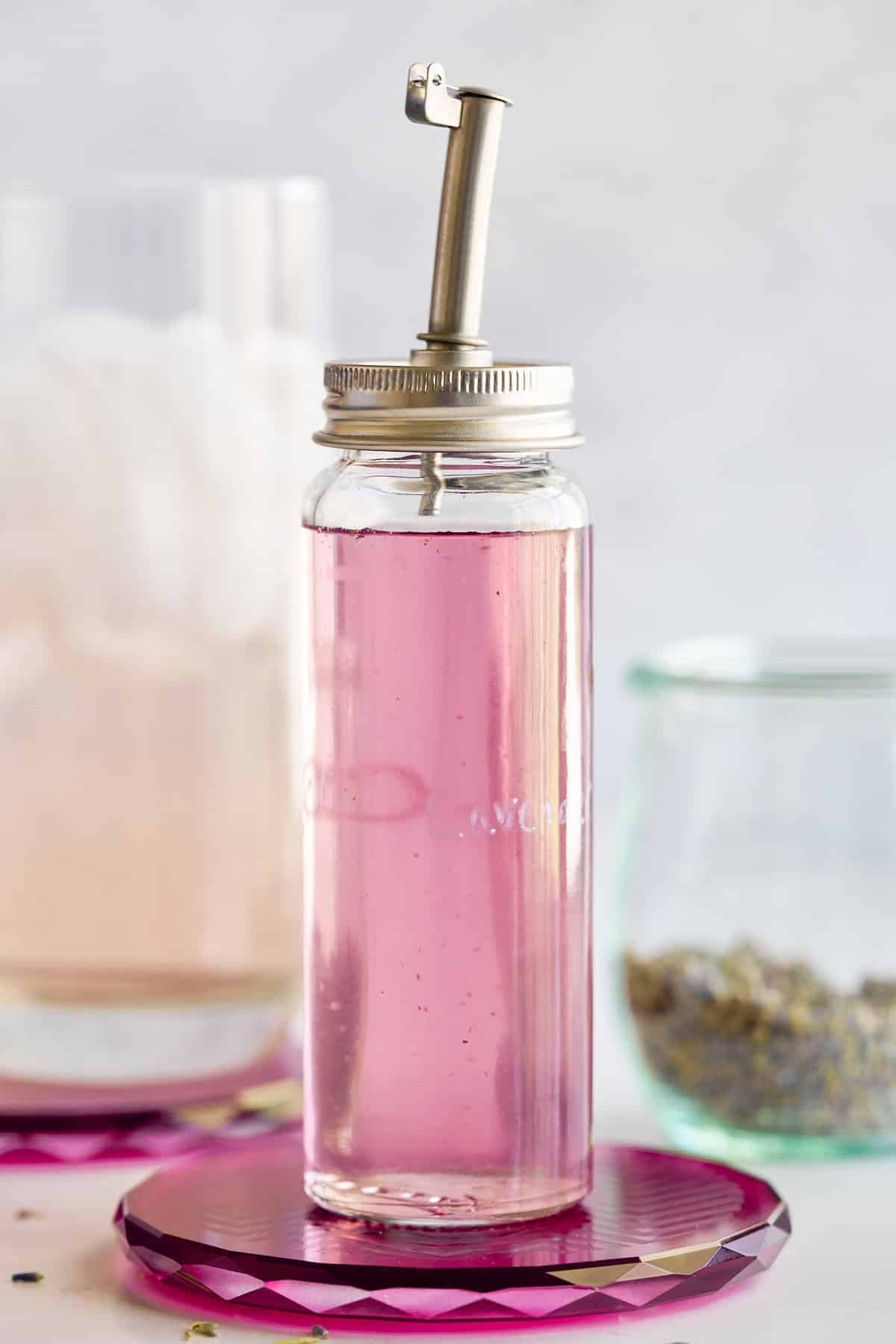 lavender simple syrup ina bottle