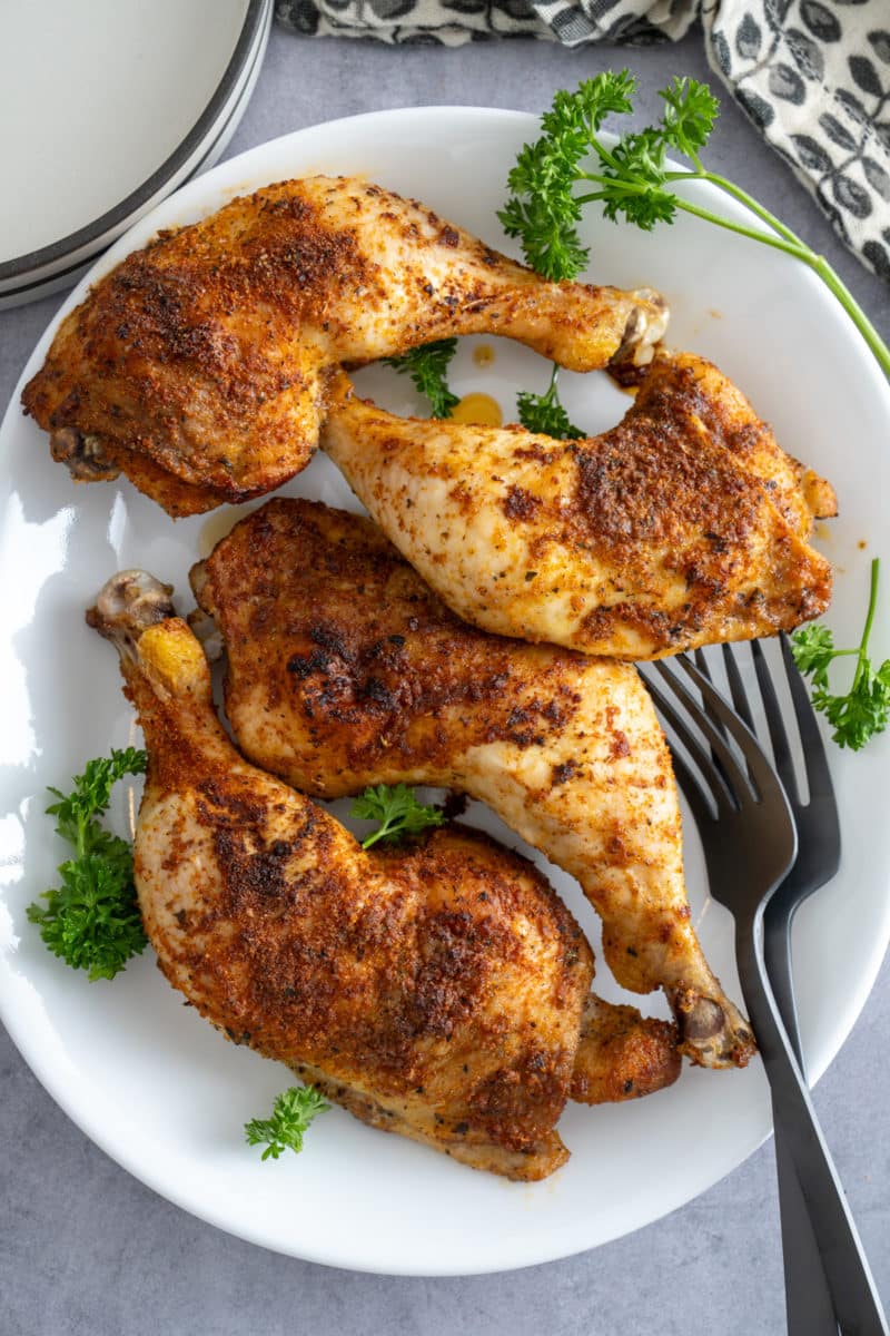 The Easiest Baked Chicken Leg Quarters Recipe - My Forking Life