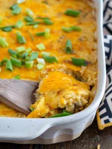 grits casserole in casserole dish