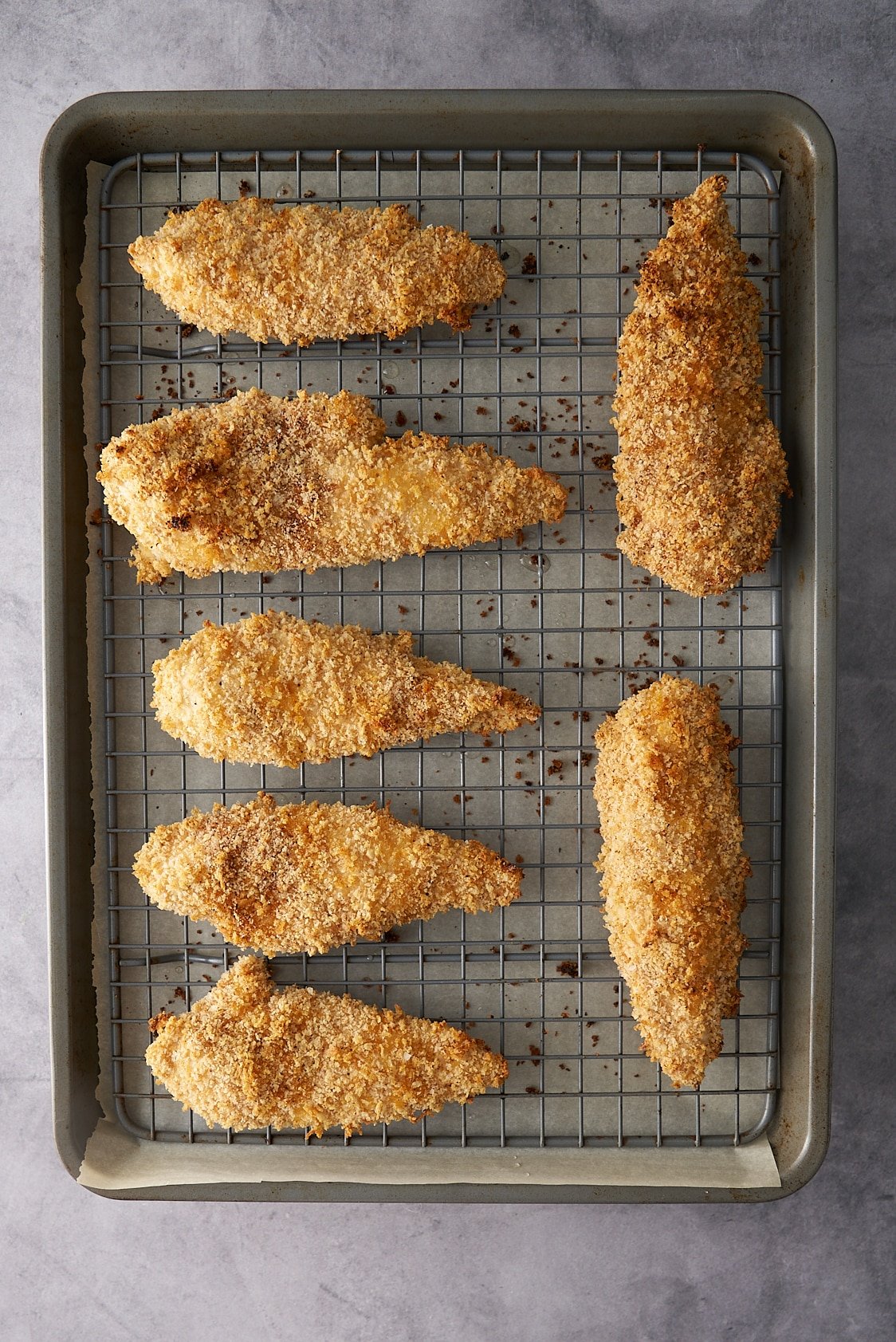baked chicken tenders on rack