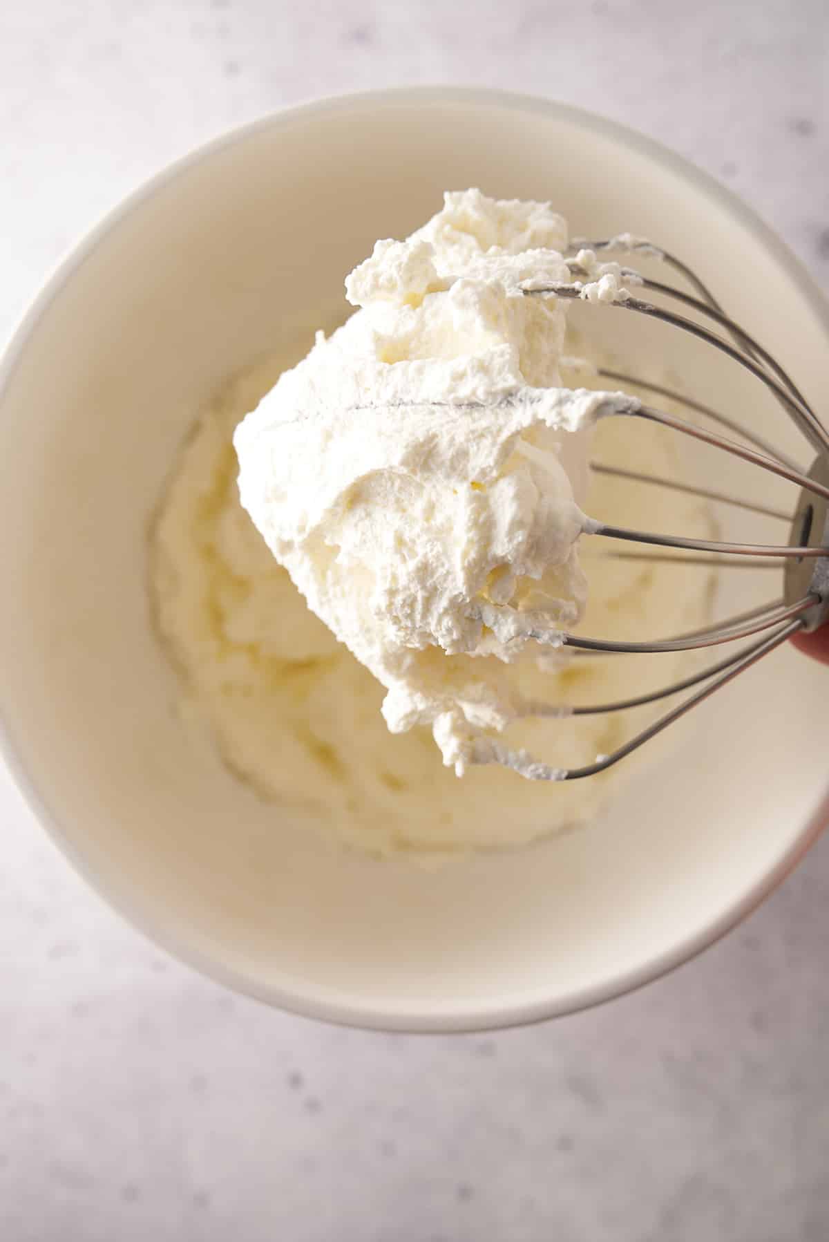 heavy cream whipped on beater